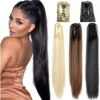 Liso Loiro Loira Cavalo Rabo 70 Cm Premium Aplique - Imagem 2